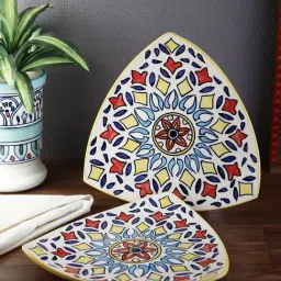 VarEesha Yellow Ceramic Breakfast Plates - Set of 2-image-99