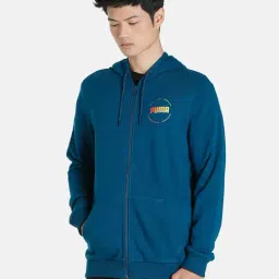 Puma Blue Printed Hooded Jacket-19