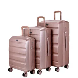 Romeing Venice Pink 8 Wheel Large Hard Cabin Trolley Set of 3-31