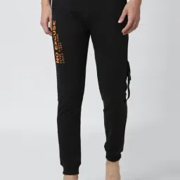 Peter England Black Cotton Regular Fit Printed Joggers-picture-23