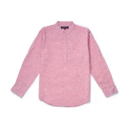 Gini & Jony Kids Pink Cotton Regular Fit Full Sleeves Shirt-image-86