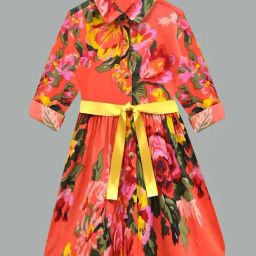A.T.U.N. Kids Multicolor Floral Print Full Sleeves Dress-image-92