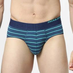 Jack & Jones Blue Striped Briefs-image-18