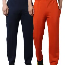Vimal Jonney Navy Blue & Orange Regular Fit Trackpants - Pack of 2-picture-23