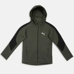 Puma Kids Forest Night Green & Black Cotton Printed Full Sleeves Hoodie-image-31