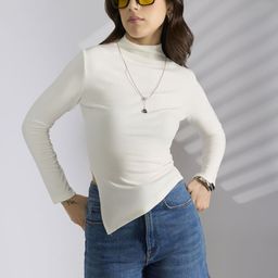 SHOWOFF Women White Solid Cotton Blend Tops-picture-13