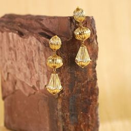 StyleCast Gold Plated Geometric Shaped Drop Earrings-image-86