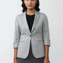 Van Heusen Grey Cotton Chequered Blazer-picture-8