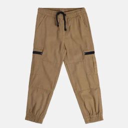 MINIKLUB Boys Beige Solid Trackpants-image-7