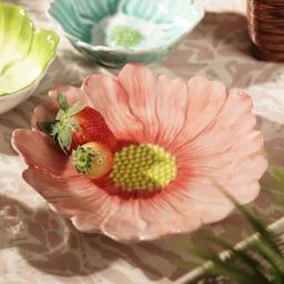 Pure Home and Living Red Ceramic Ombre Floral Shaped Platter-20