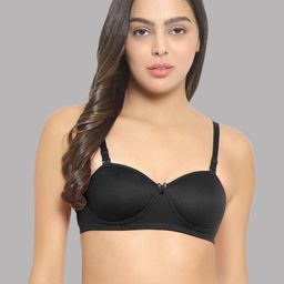 Women Cotton Black Padded Non-Wired Lingerie Bra Sport wear Gym Crop Tank Top-54