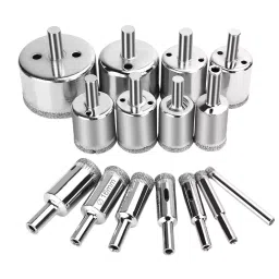 uptodateprouducts Diamond Hole Saw Drill Bit Set Masonry 6 to 50 mm Dia. Range Carbon Steel (Set of 15 Pcs)-4