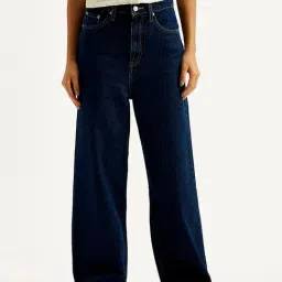 Levi's Women's Mid Rise Flared Dark-Blue Jeans-picture-28