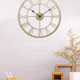 CHRONIKLE Classic Round Gold Iron Wall Clock-28