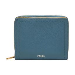 Fossil Logan Blue Small Leather Zip Around Wallet-image-34