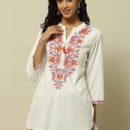 Rangriti White Embroidered Tunic-picture-23