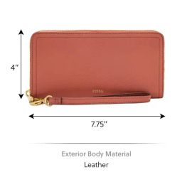 Fossil Logan Red Small Leather Zip Around Wallet image 5