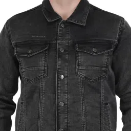 Monte Carlo Charcoal Regular Fit Printed Denim Jacket image 4