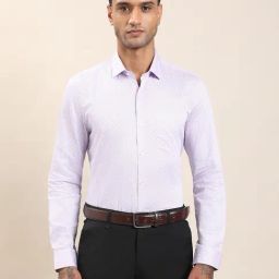 Turtle Purple Cotton Slim Fit Printed Formal Shirt-picture-41