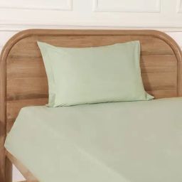 Westside Home Frosty Green Single Bed Flat Sheet and Pillowcase Set-image-61