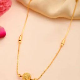 VOJ Gold Plated & Designer Piped Big Gold Bead Chain for Women-image-96