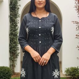 Indo Era Floral Embroidered A-Line Co-Ords Set-picture-3