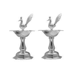 Sri Jagdamba Pearls 0.8 Silver Samay Diya - Set of 2 image 3