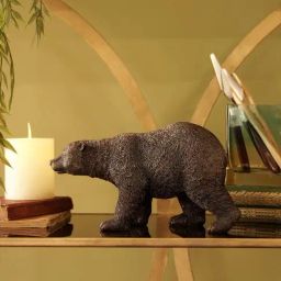 Pure Home and Living Brown Polyresin Walking Bear-image-46