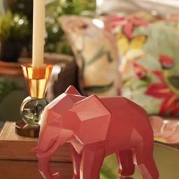 Pure Home and Living Orange Polyresin Elephant Figurine-image-48