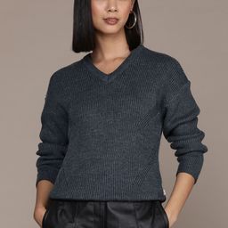 Roadster Women Self Design Cable Knit Pullover Sweater-image-71