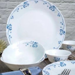 Cello White & Blue Opalware Dinner Set-39