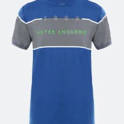 Peter England Kids Blue & Grey Printed  T-Shirt-image-56