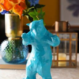Pure Home and Living Teal Polyresin Bear Figurine (Large)-image-48