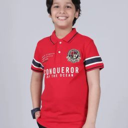 Cantabil Boys Red Regular Fit Printed T-Shirt-image-31