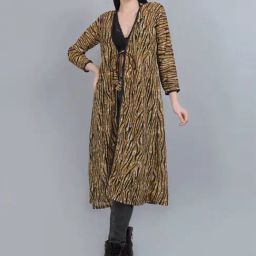 mod & shy Brown Printed Long Shrug-24
