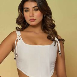 KASYA Square Neck Corset Crop Top-image-92