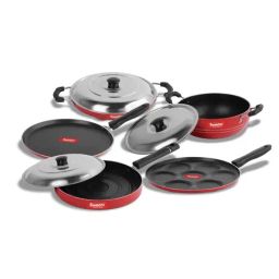 Sumeet Elegant Design Red Aluminium Cookware Set-20