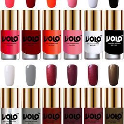 VOLO Set Of 12 Extra Shine Nail Polish-  9.9ml Combo-No-329-19