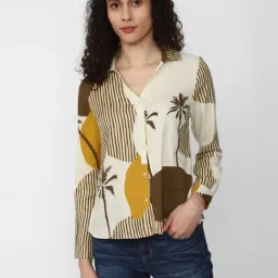 Van Heusen Cream Printed Shirt-image-29