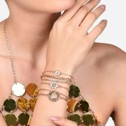 Zaveri Pearls Set of 6 Gold Tone Dazzling Austrian Diamonds Classy Stackable Bracelets-ZPFK16001-15