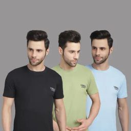 Vimal Jonney Multicolor Regular Fit Sports T-Shirt - Pack of 3-image-51