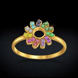 Joyalukkas Gold 22K Chromatic Semicircle Casual Rings for Women-image-29