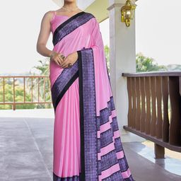 Mitera Solid Saree with Blouse Piece-16