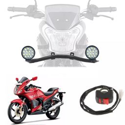 Cartronics 42W Complete Lighting System 14 LED Round Fog Lamp Light for Hero Motocorp Karizma Zmr-18