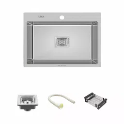 LIPKA 18x16x10 inch Matte Finish Single Bowl Handmade Kitchen Sink With Tap Hole, HMSB03-304-image-48