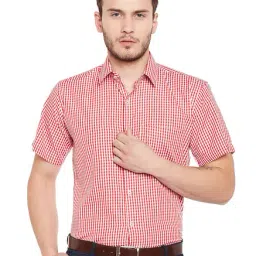 Hancock Red Checks Half Sleeves Shirt-image-27
