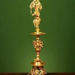 Ekaa Handicrafts Gold Brass Krishna Diya Lamp-picture-24