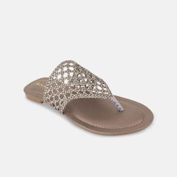 Mast & Harbour Women Party T-Strap Flats with Laser Cuts-16