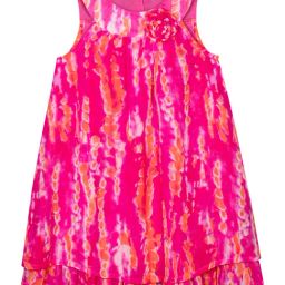 Budding Bees Kids Pink Printed Dress-image-87
