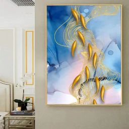 Art Street Printed Gold Cotton Canvas Wall Art-image-30